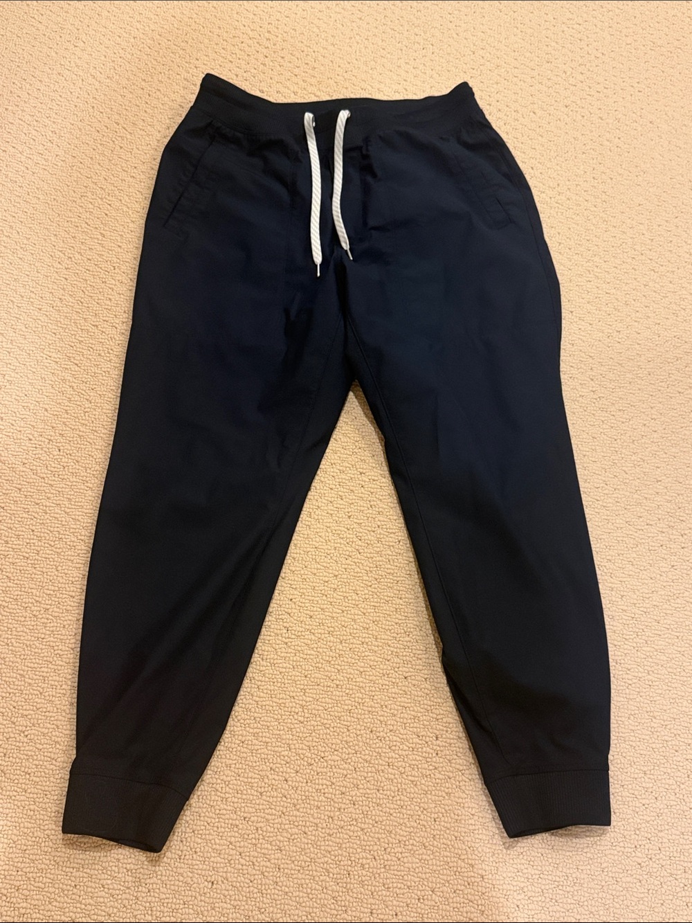 Men's Navy Blue Jogger Pants with Drawstring Waist